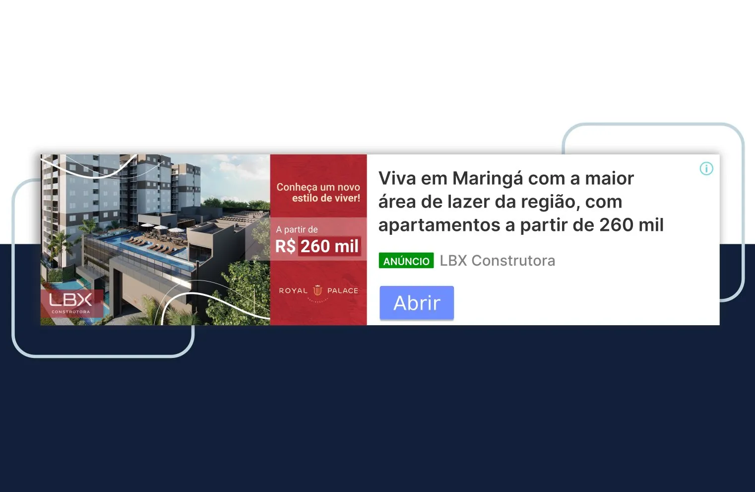 Peça de campanha da LBX Construtora