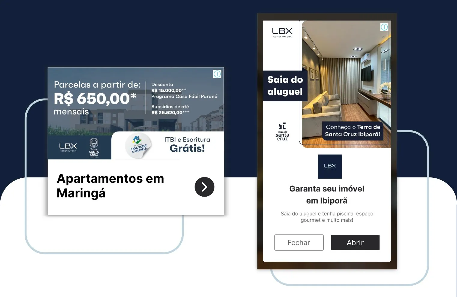 Peça de campanha da LBX Construtora