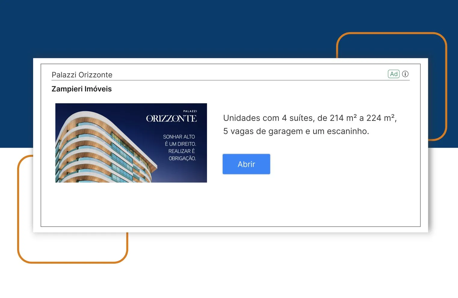 Peça de campanha da Zampieri Imóveis