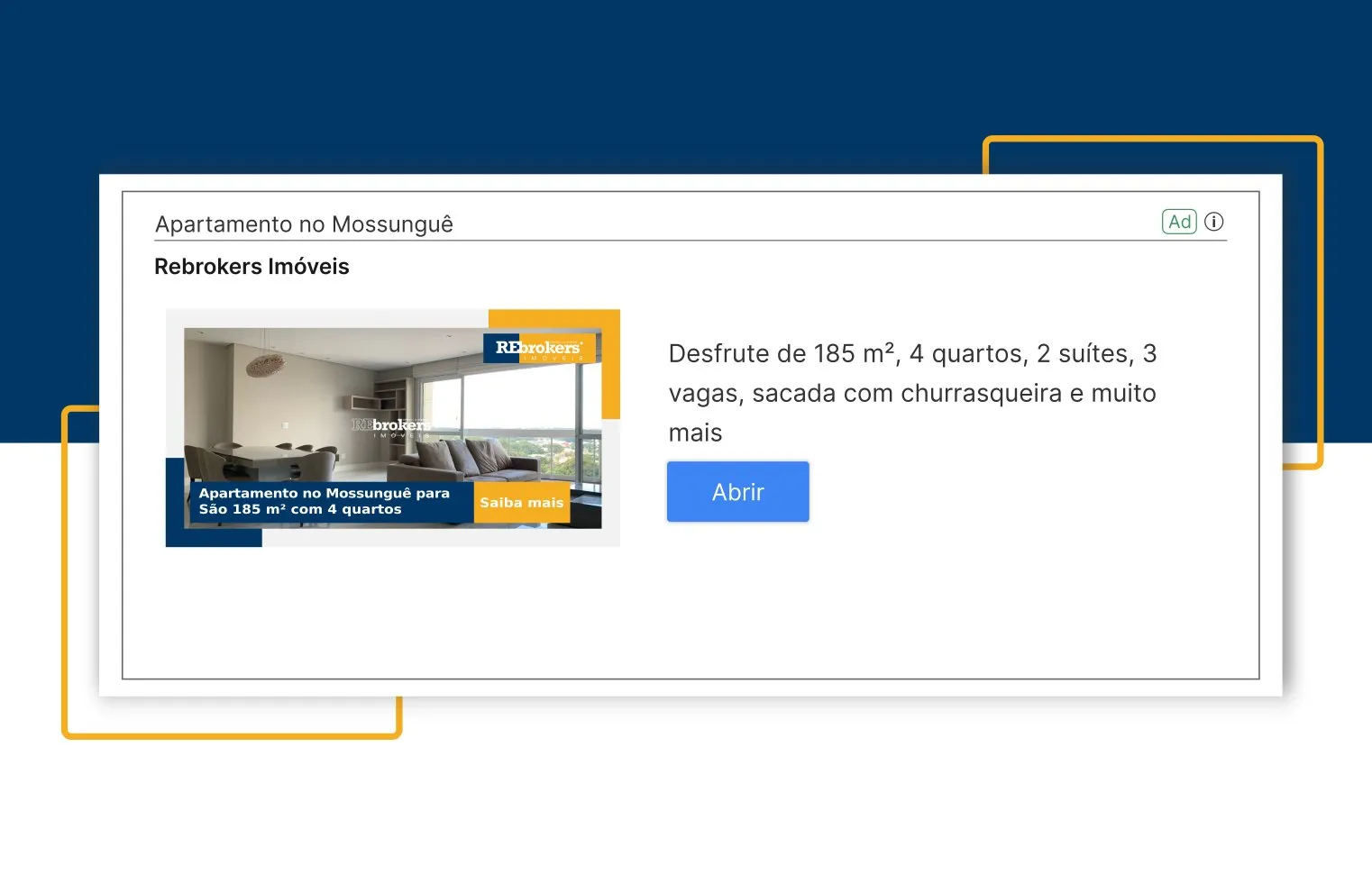 Peça de campanha da Rebrokers Imóveis
