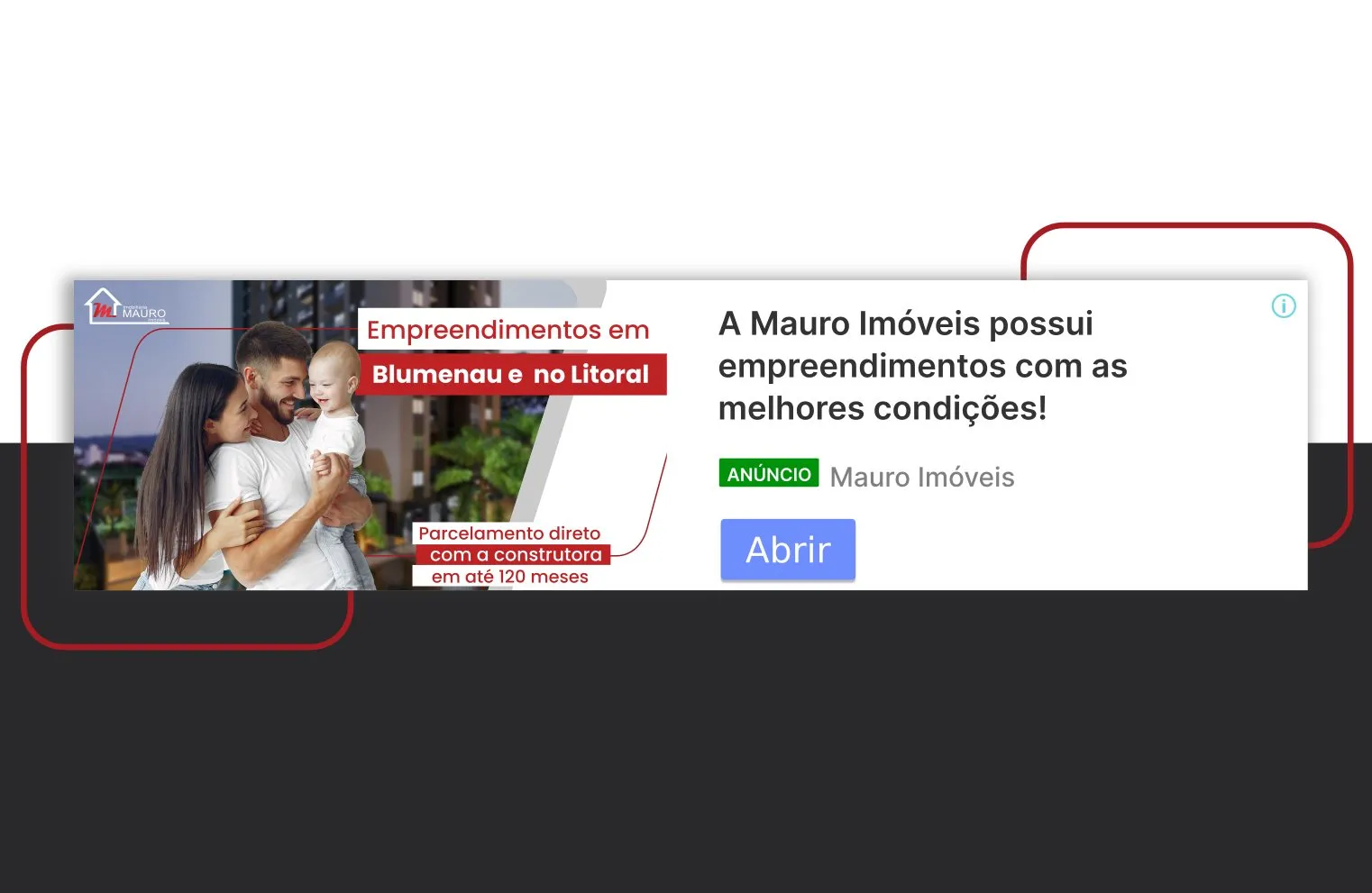 Peça de campanha da Mauro Imóveis