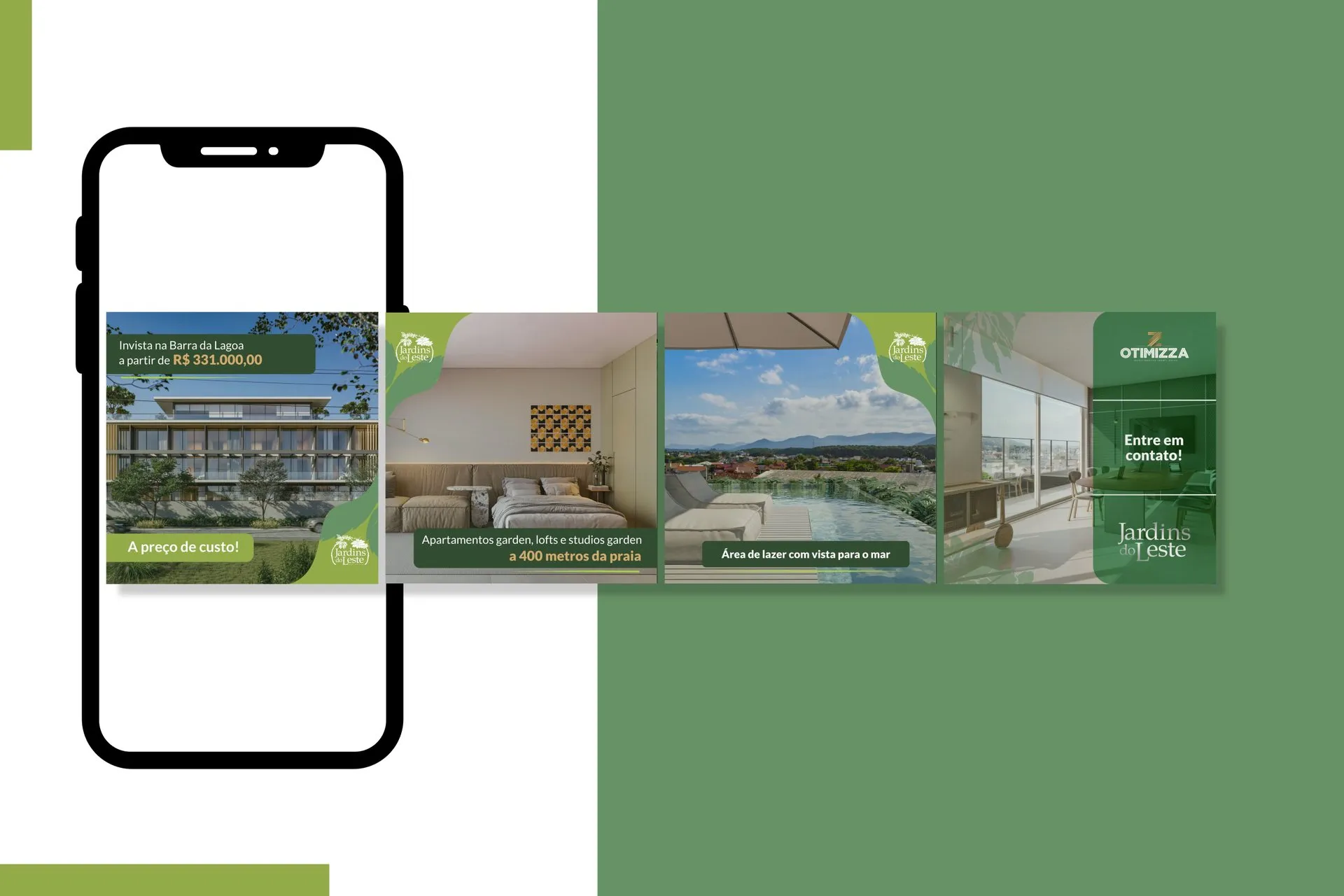 Peça de campanha da Otimizza Investimentos Imobiliários