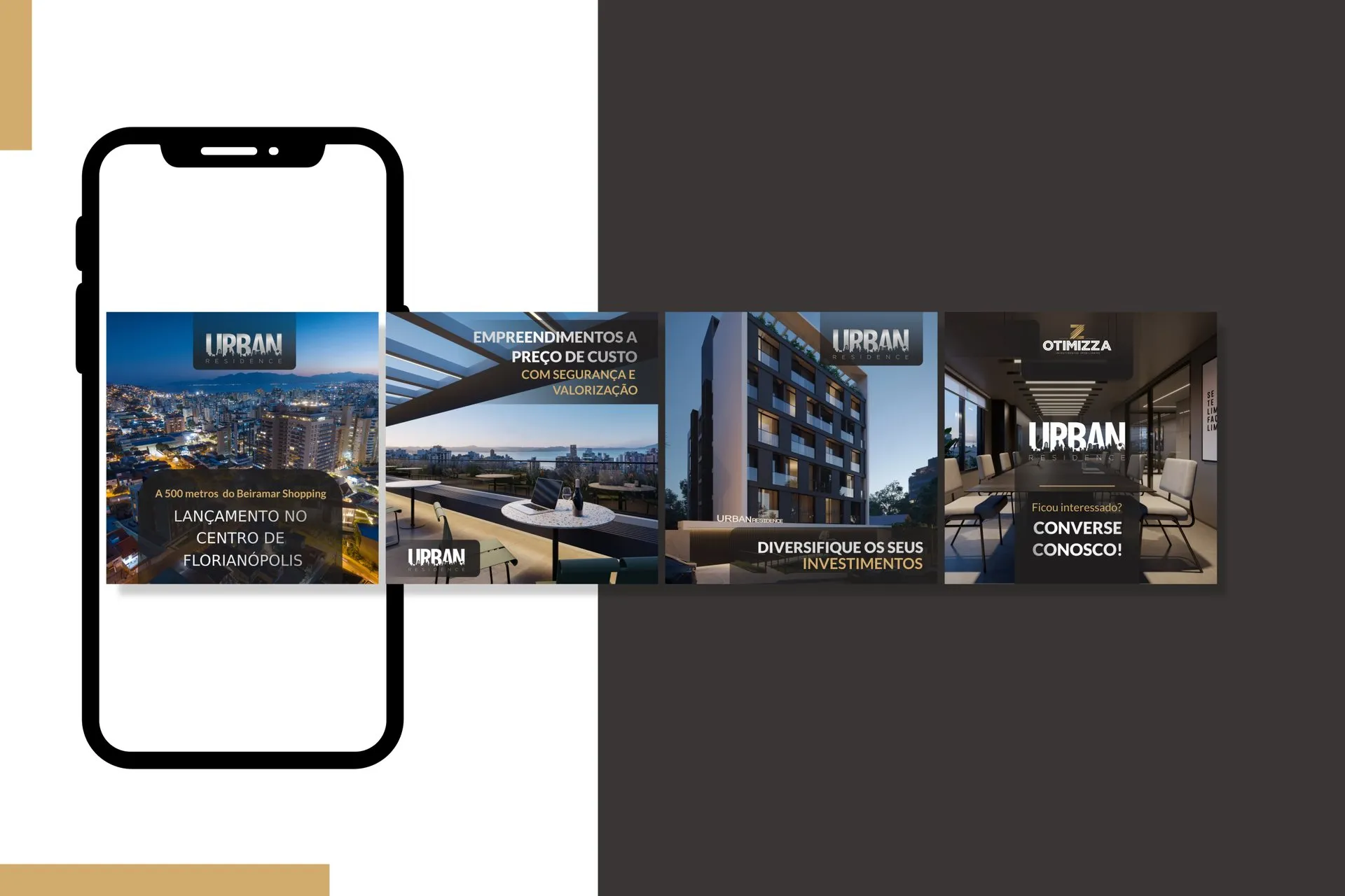 Peça de campanha da Otimizza Investimentos Imobiliários