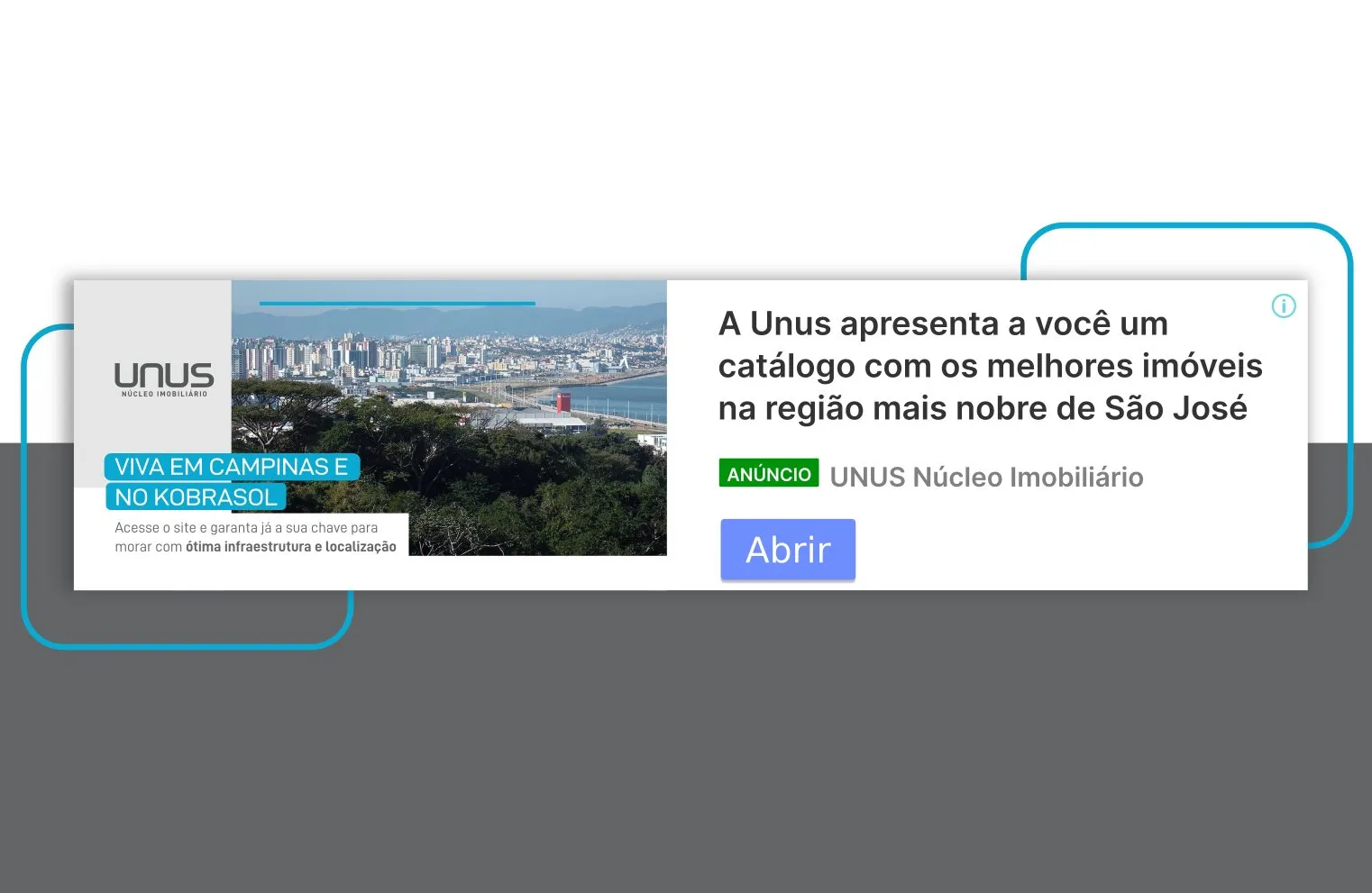 Peça de campanha da UNUS Núcleo Imobiliário
