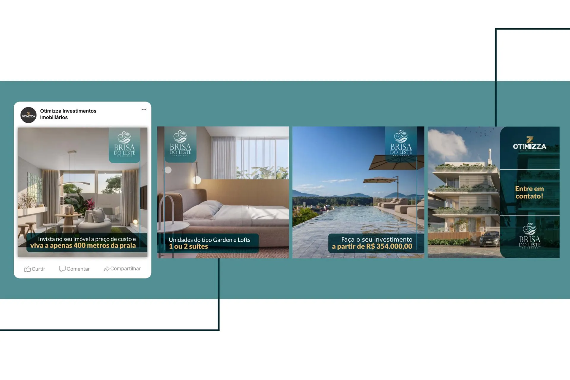 Peça de campanha da Otimizza Investimentos Imobiliários