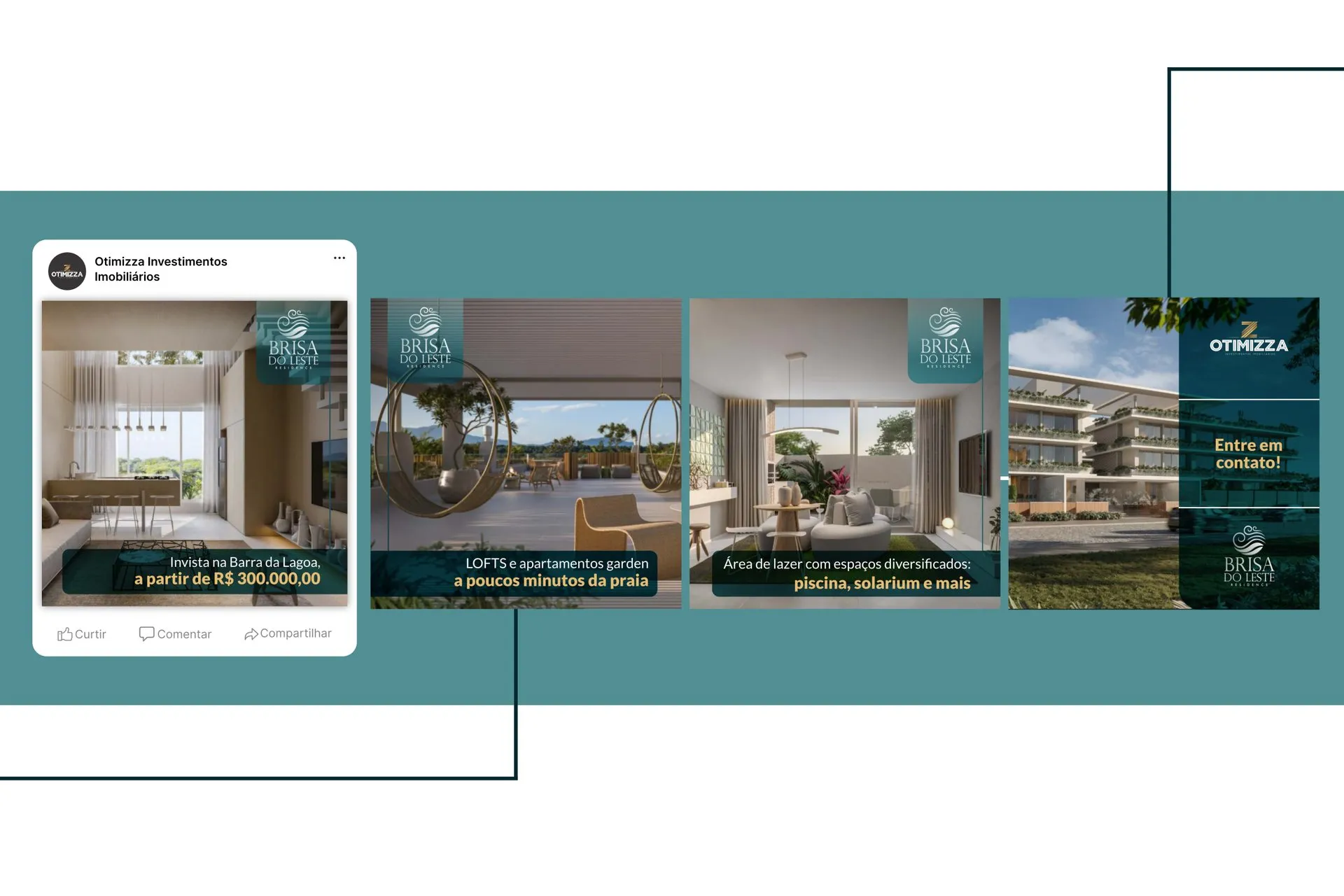 Peça de campanha da Otimizza Investimentos Imobiliários