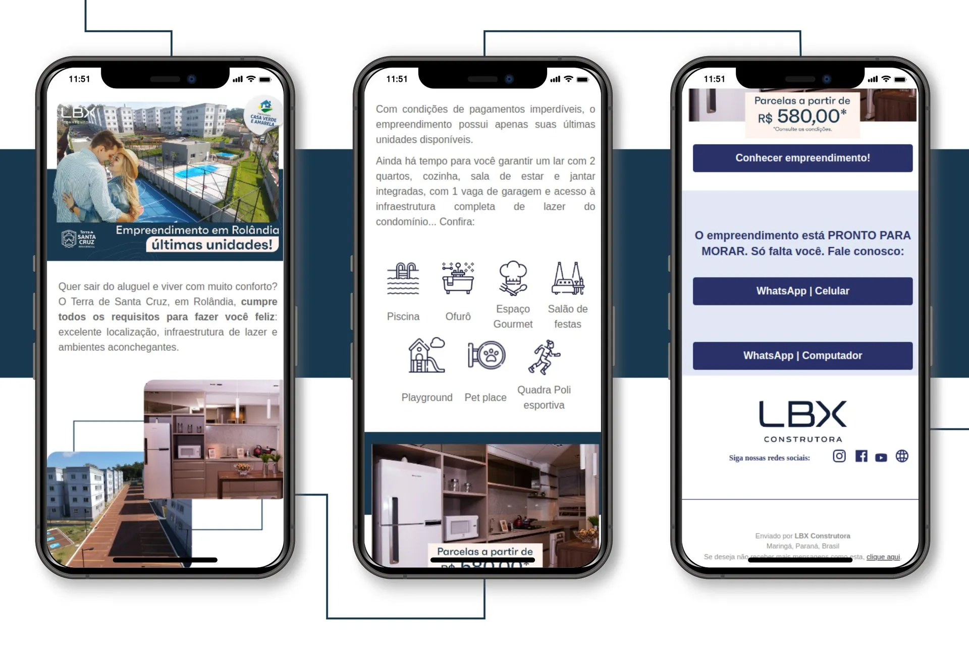 Peça de campanha da LBX Construtora