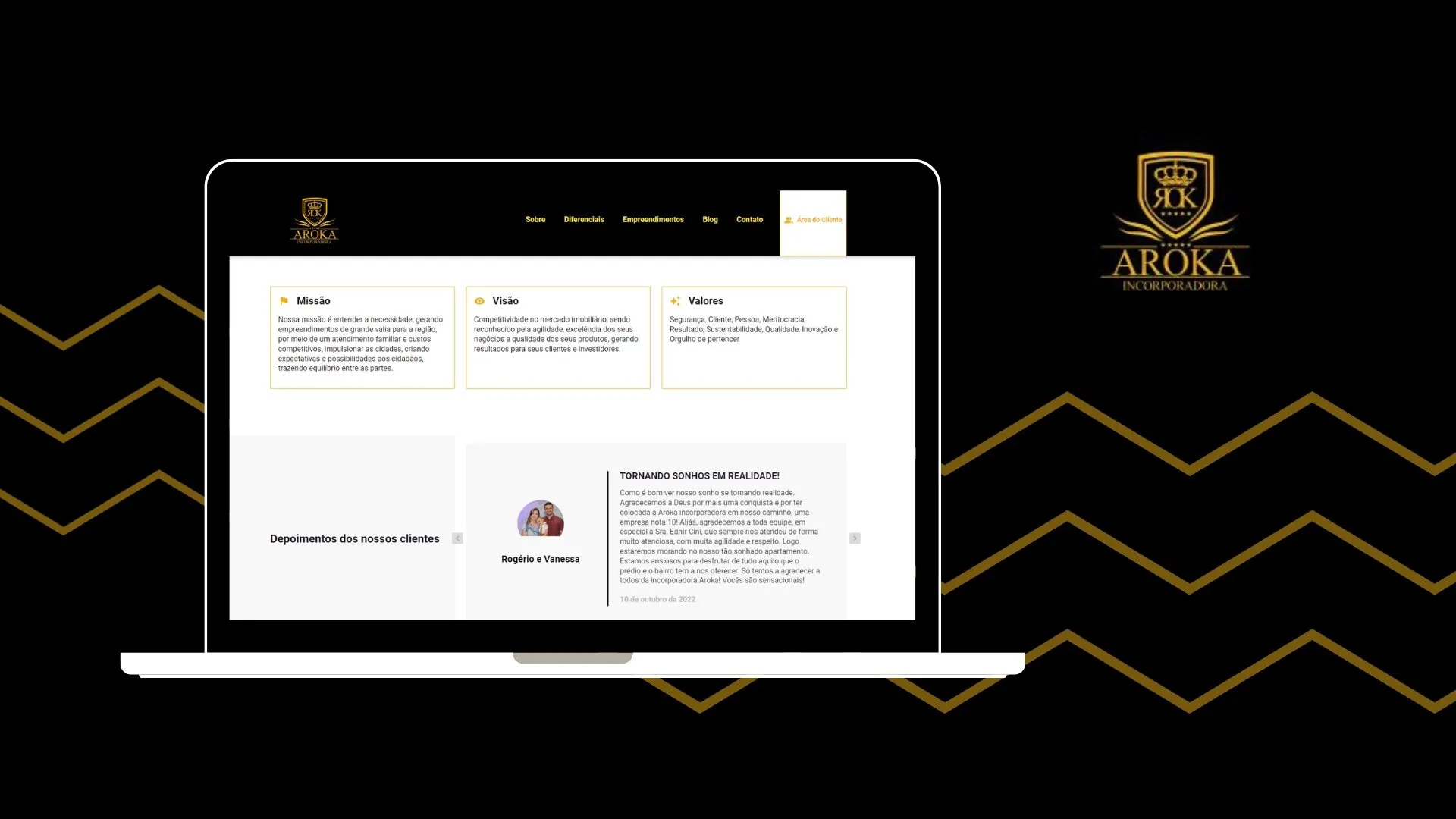 Peça de campanha da Aroka Incorporações