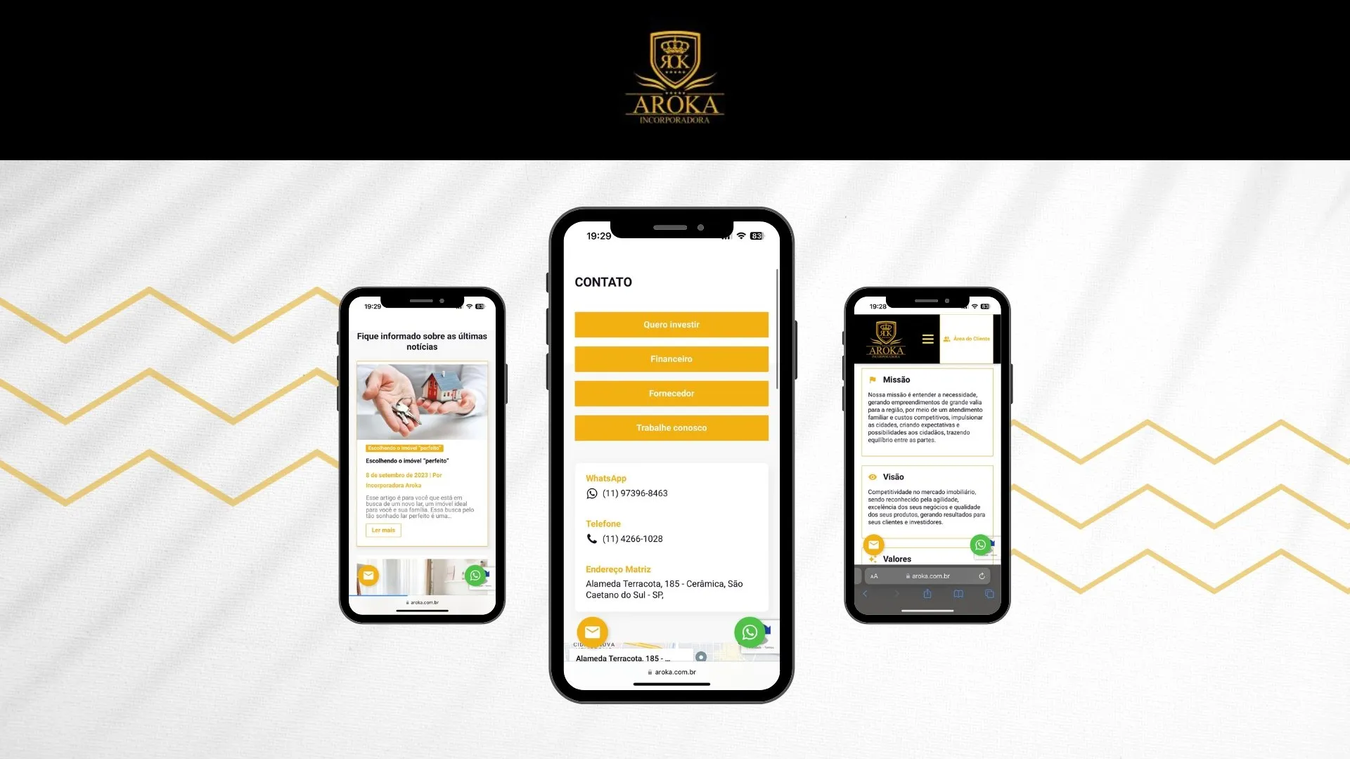 Peça de campanha da Aroka Incorporações