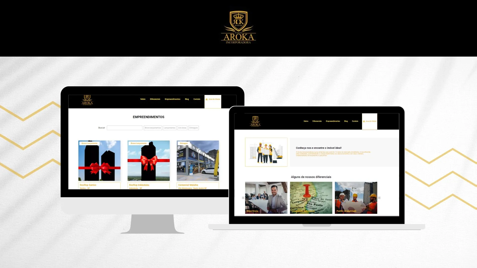 Peça de campanha da Aroka Incorporações