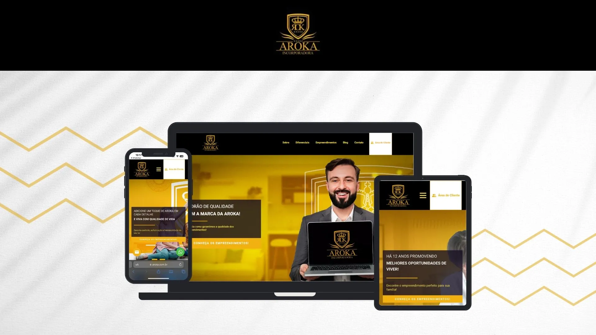 Peça de campanha da Aroka Incorporações