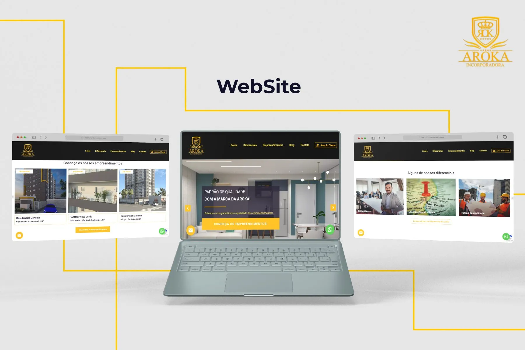 Website Aroka Incorporações — capa