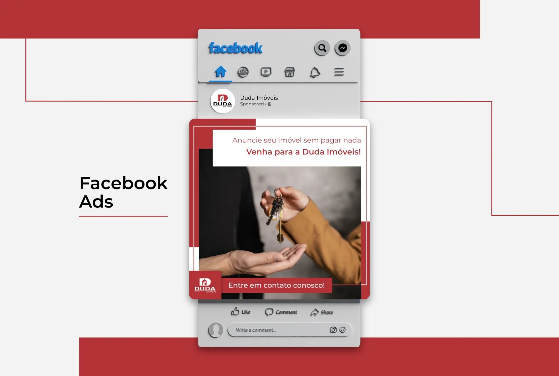 Anúncios de Facebook Duda Imóveis — capa