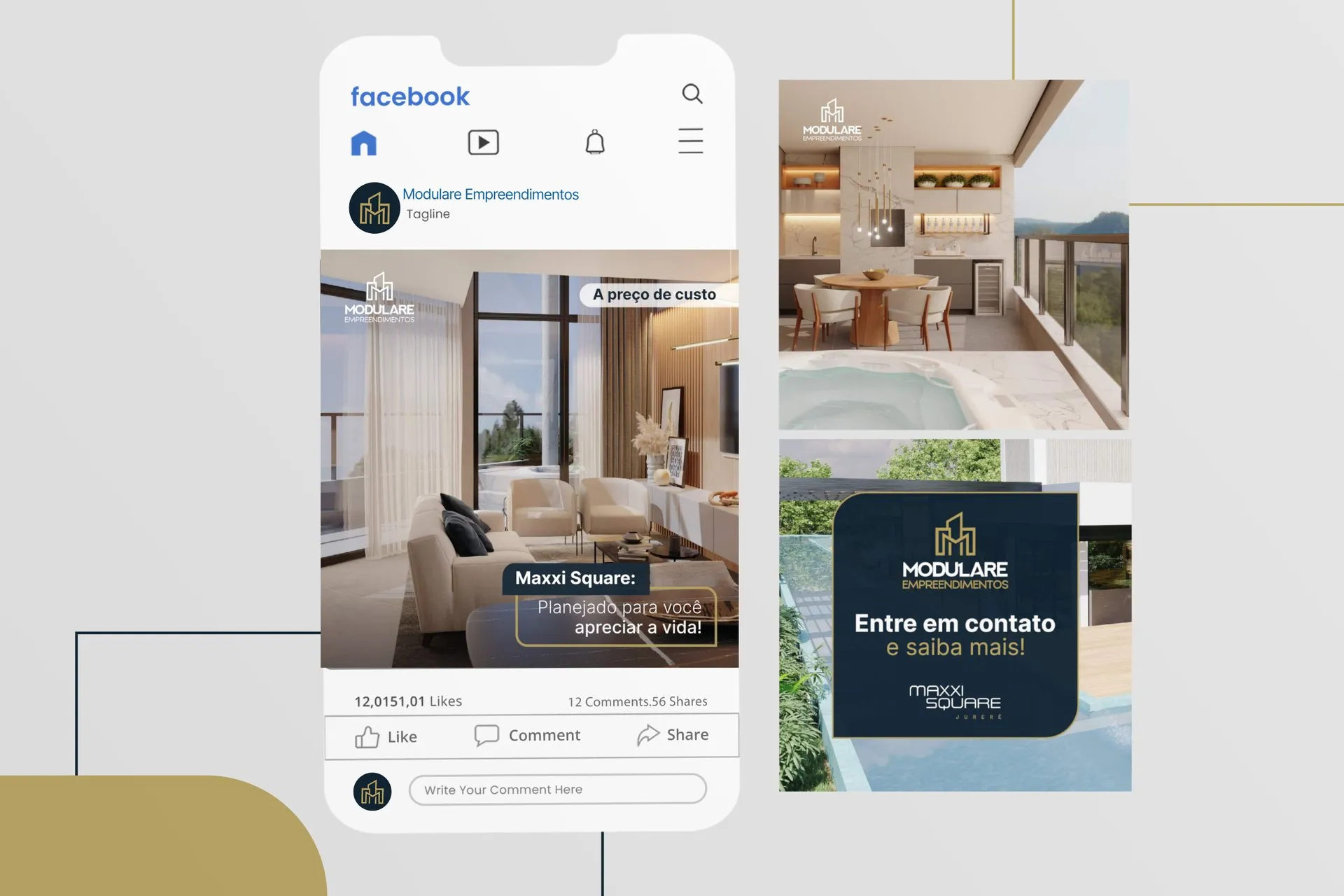 Anúncios de Facebook Modulare Construtora e Incorporadora — peça 1