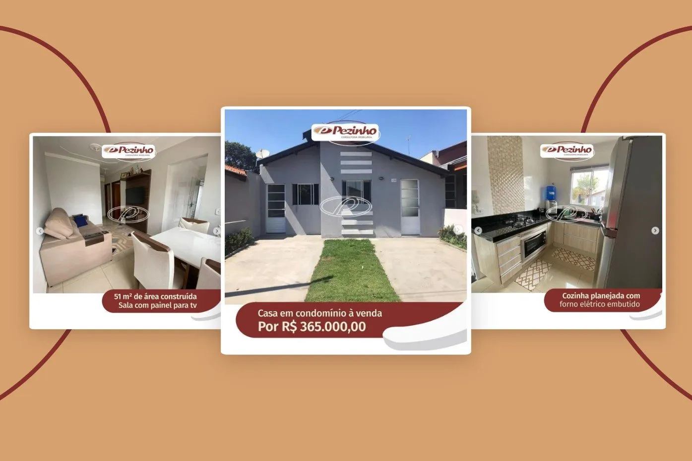 Peça de campanha da Pezinho Consultoria Imobiliária
