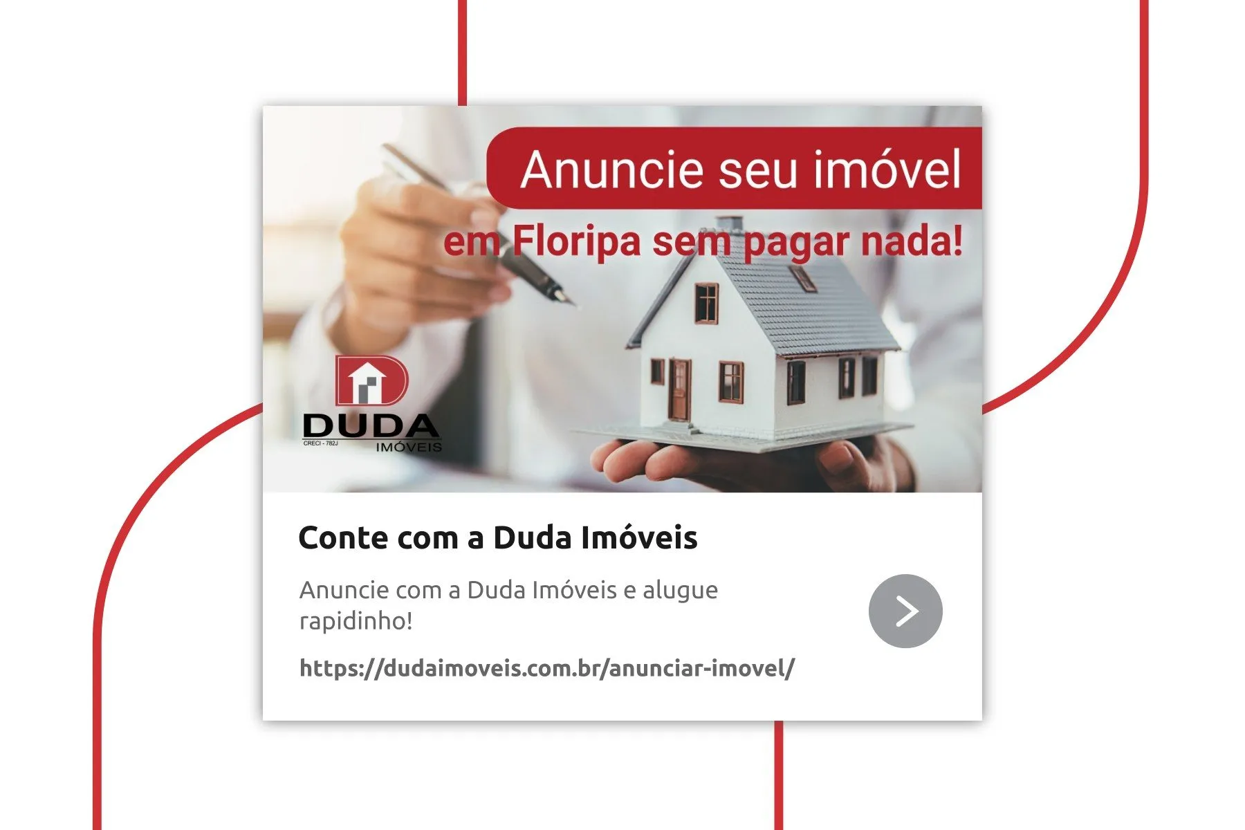 Peça de campanha da Duda Imóveis