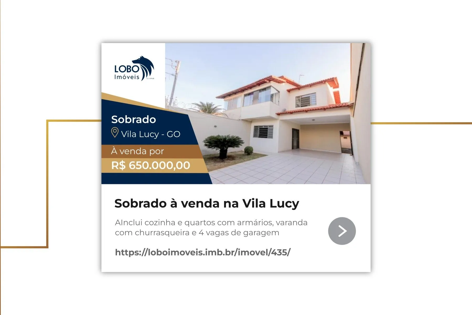 Peça de campanha da Lobo Imóveis