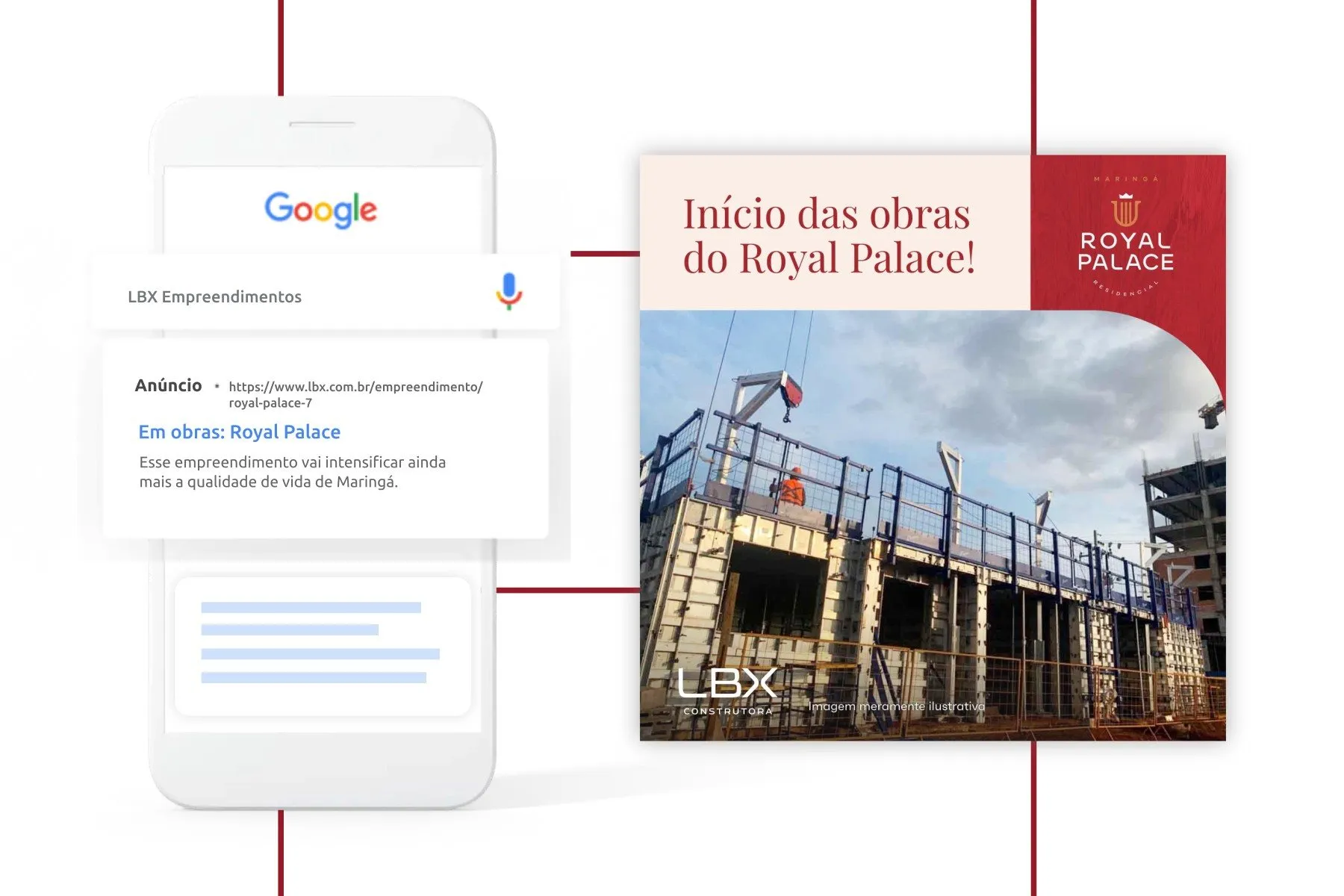Peça de campanha da LBX Construtora