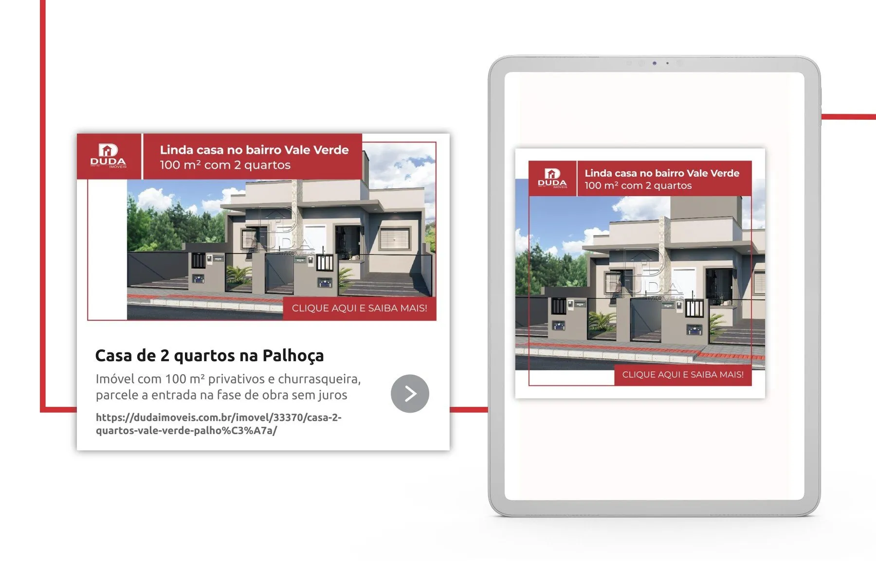 Peça de campanha da Duda Imóveis