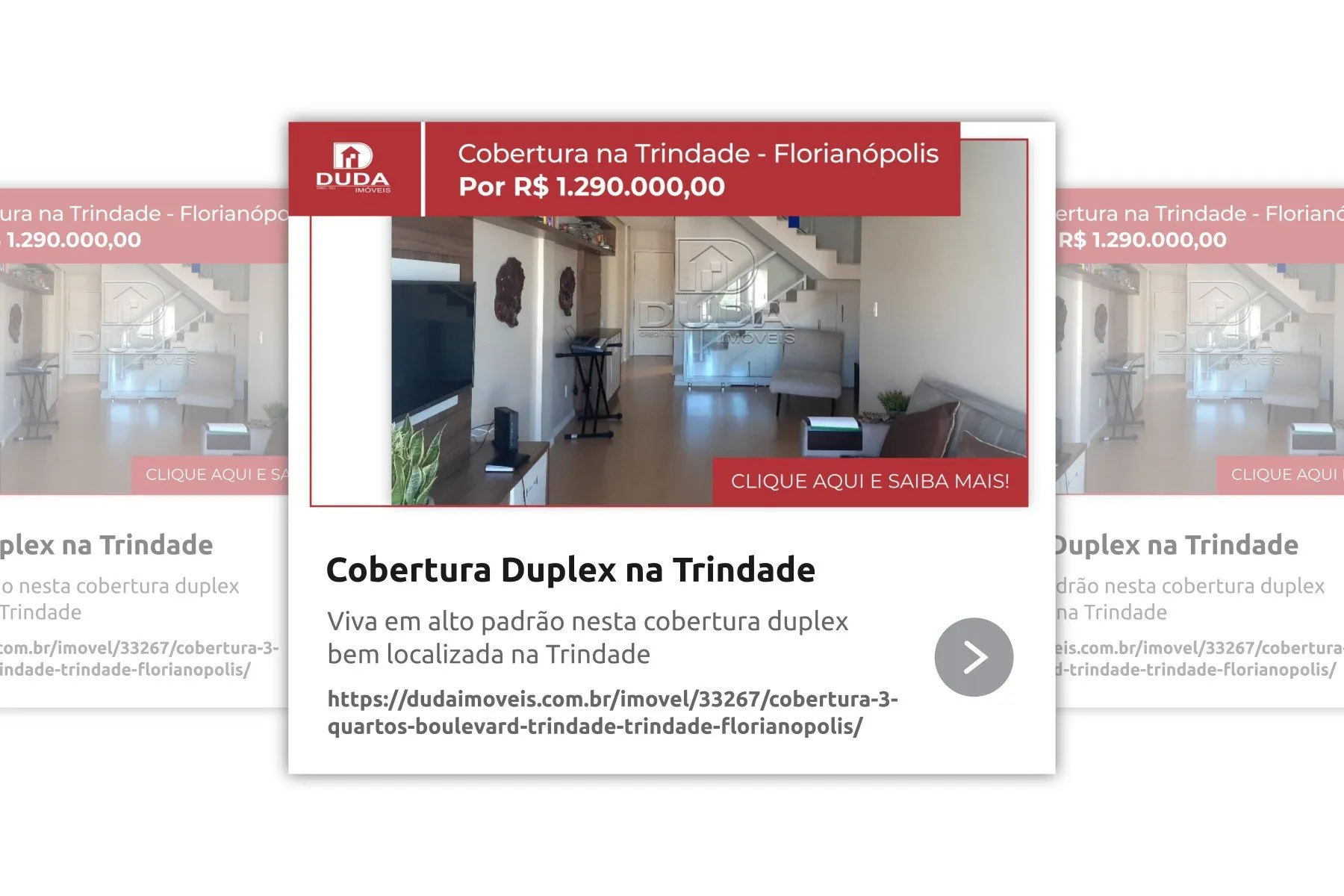 Peça de campanha da Duda Imóveis