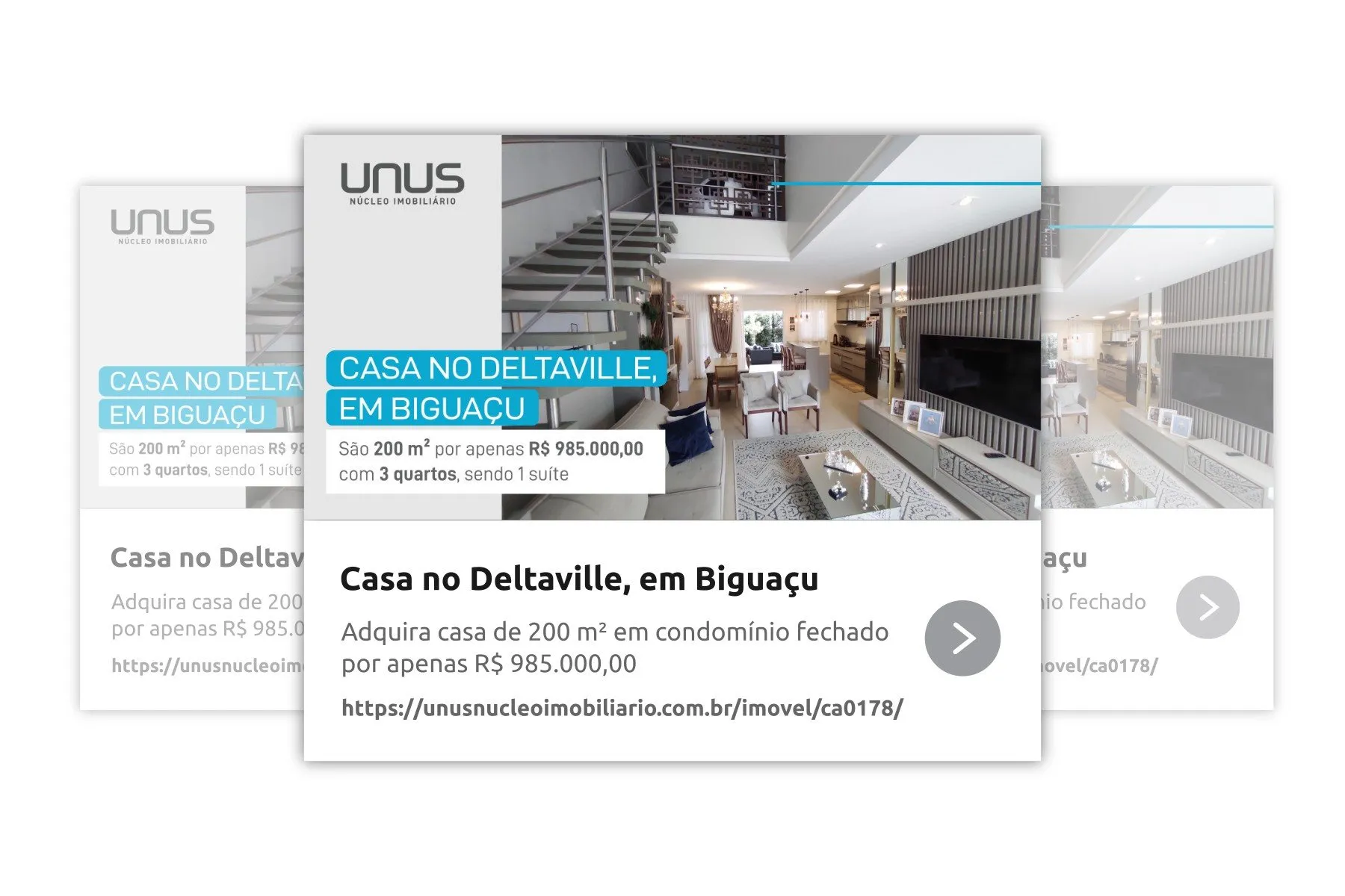 Peça de campanha da Unus Núcleo Imobiliário