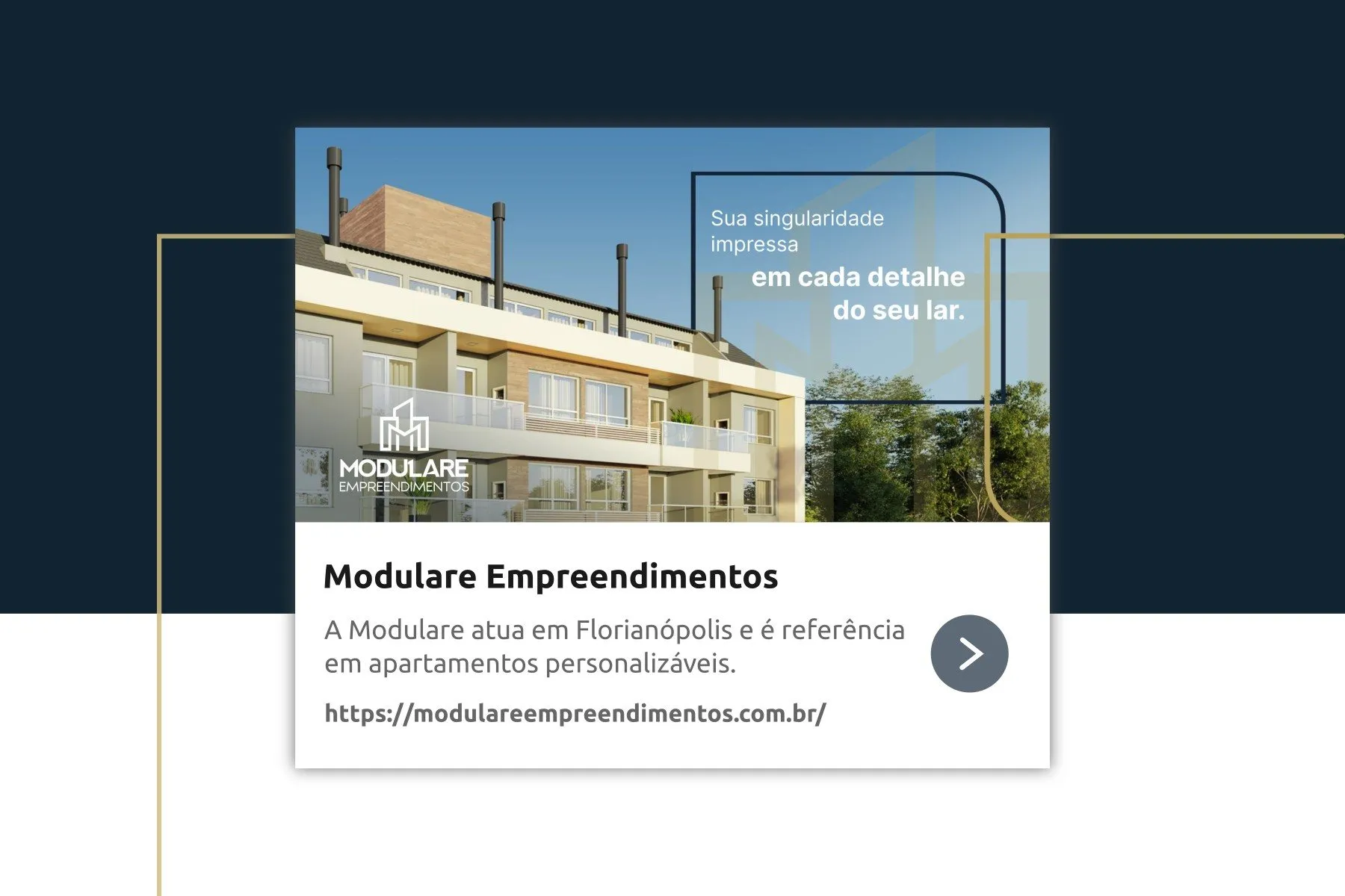 Peça de campanha da Modulare Empreendimentos