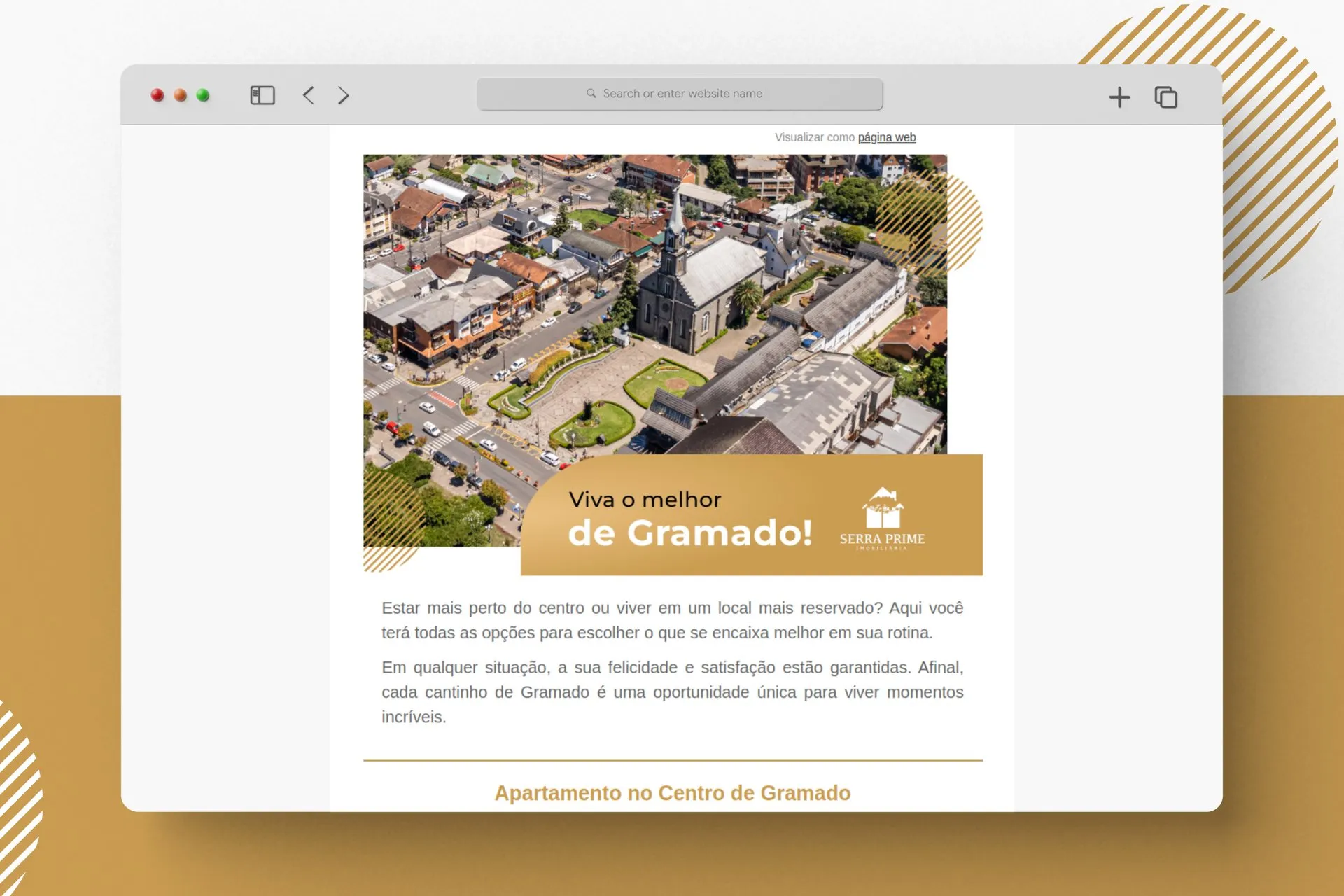 Peça de campanha da Serra Prime Imobiliária