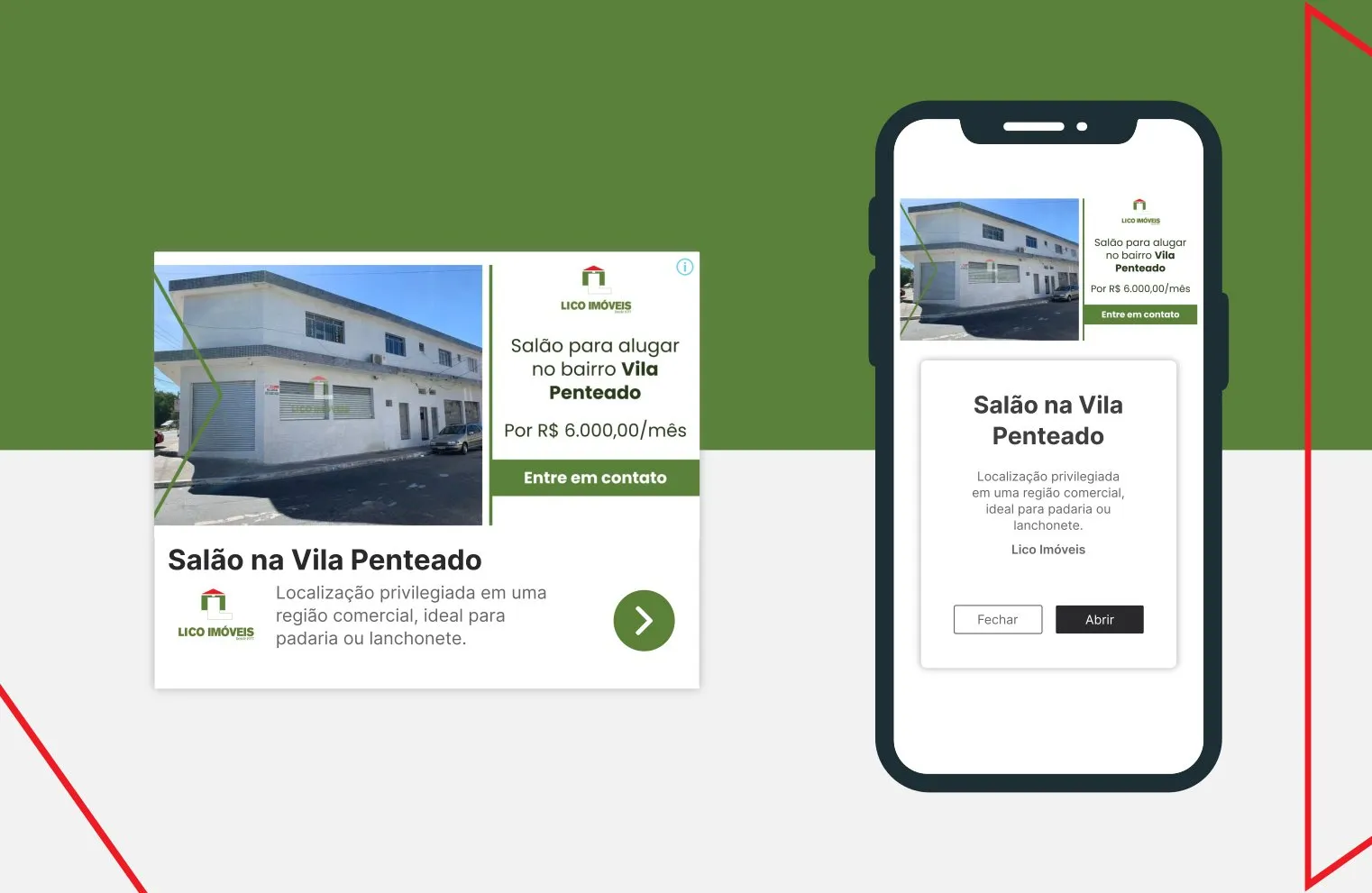 Peça de campanha da Lico Imóveis