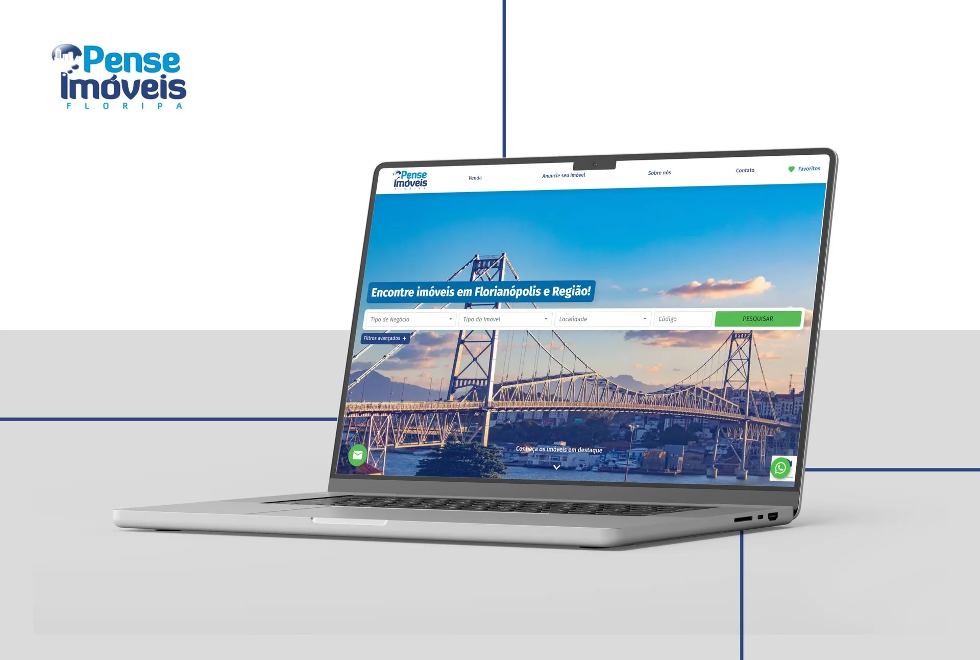 Website Pense Imóveis — capa