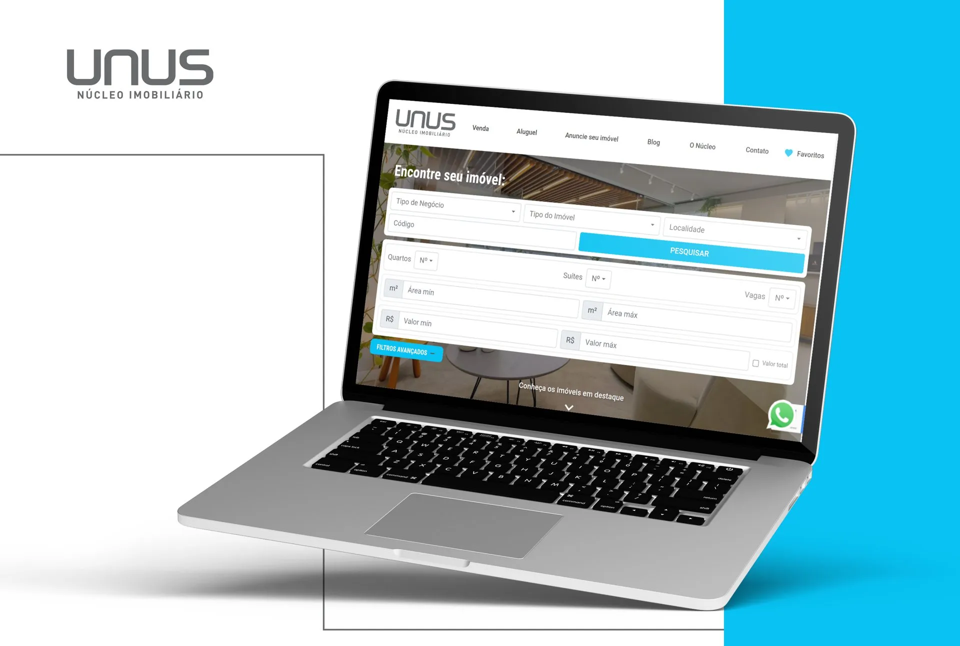 Website Unus Núcleo Imobiliário — capa