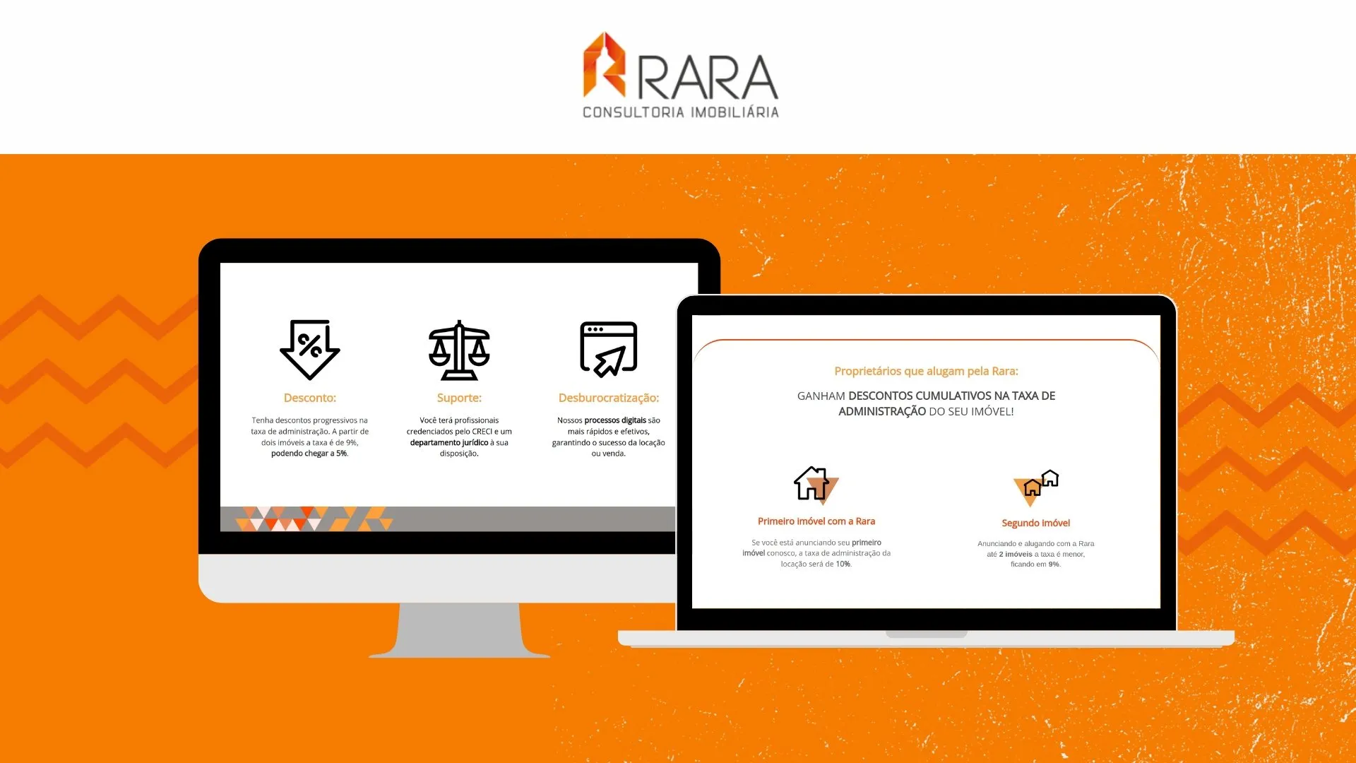 Peça de campanha da Rara Imóveis