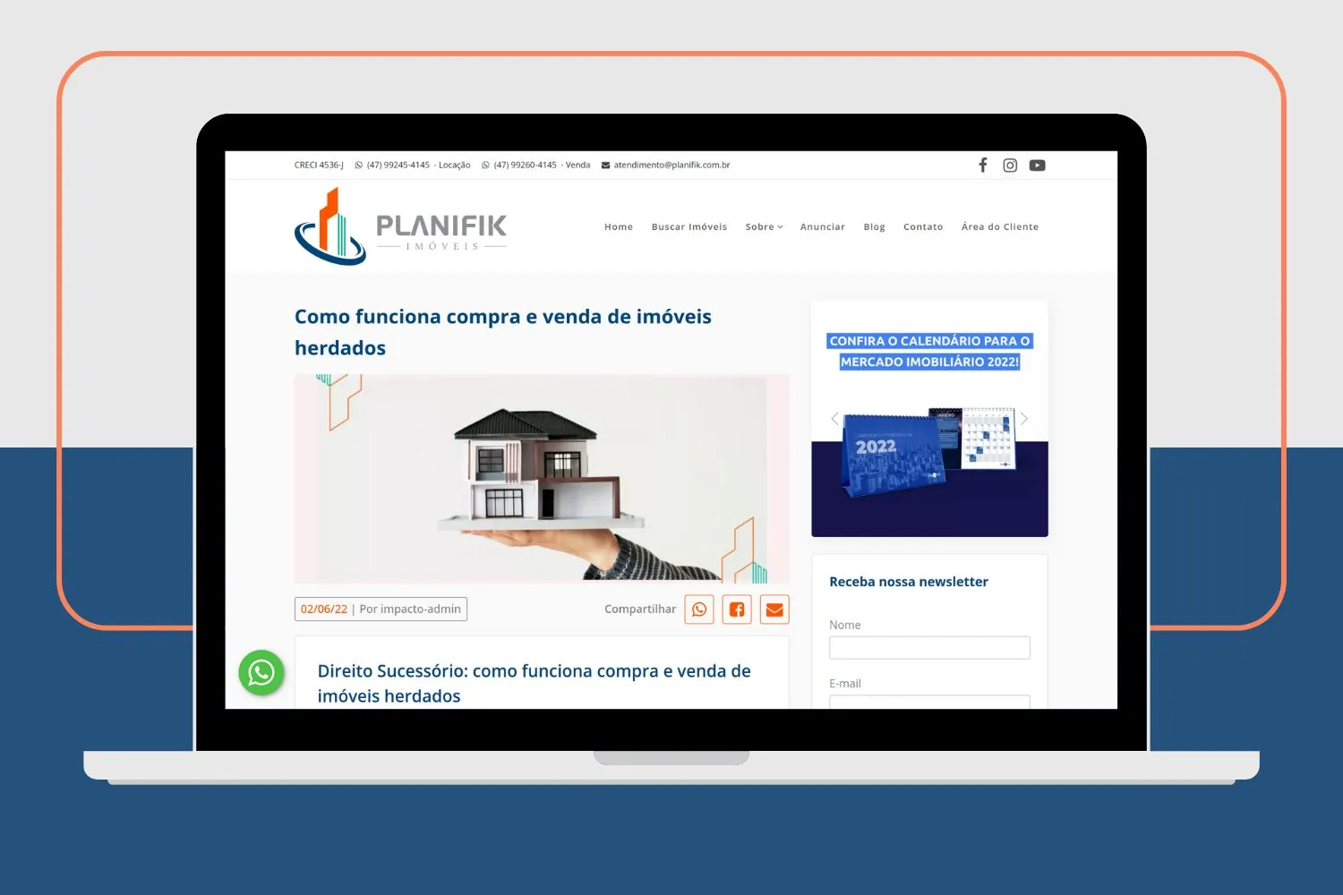 Peça de campanha da Planifik Imóveis