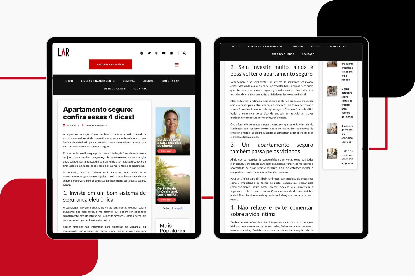 Peça de campanha da Lar Imóveis