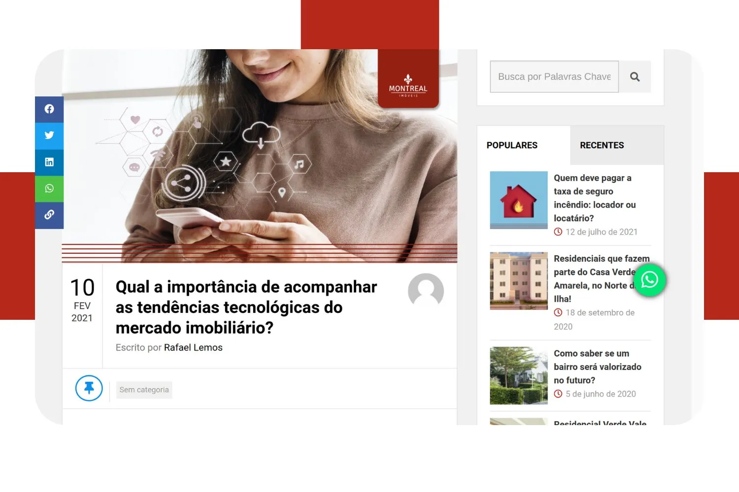 Peça de campanha da Montreal Imóveis